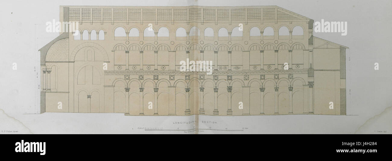 San Demetrio, Tessalonica sezione longitudinale Texier Charles 1864 Foto Stock