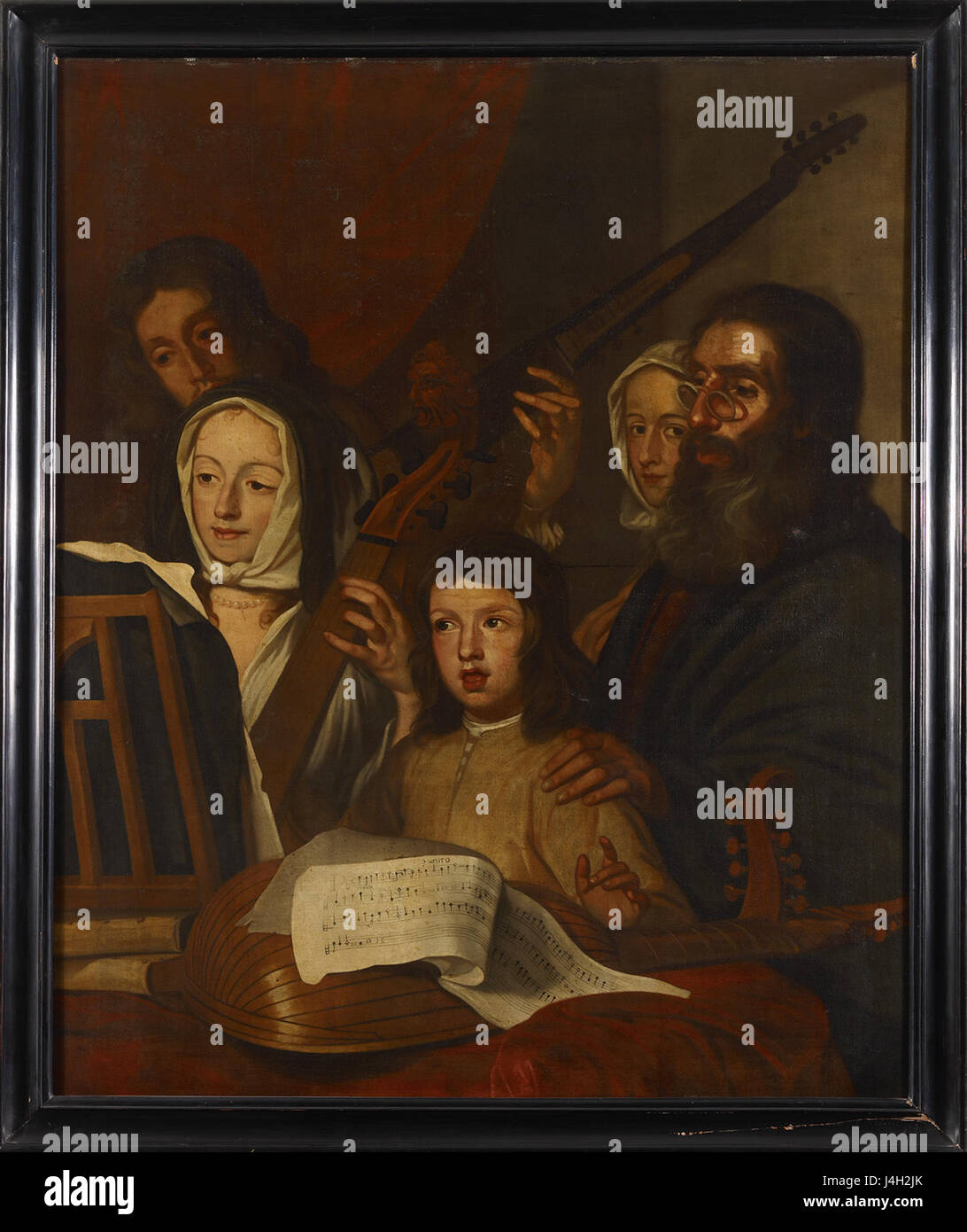 SB 4853 si riferisce a un'opera d'arte o a un artefatto raffigurante un gruppo di musicisti. Questo pezzo cattura l'essenza di un raduno musicale, illustrando musicisti che suonano strumenti, potenzialmente all'interno di un ambiente storico o culturale. Foto Stock