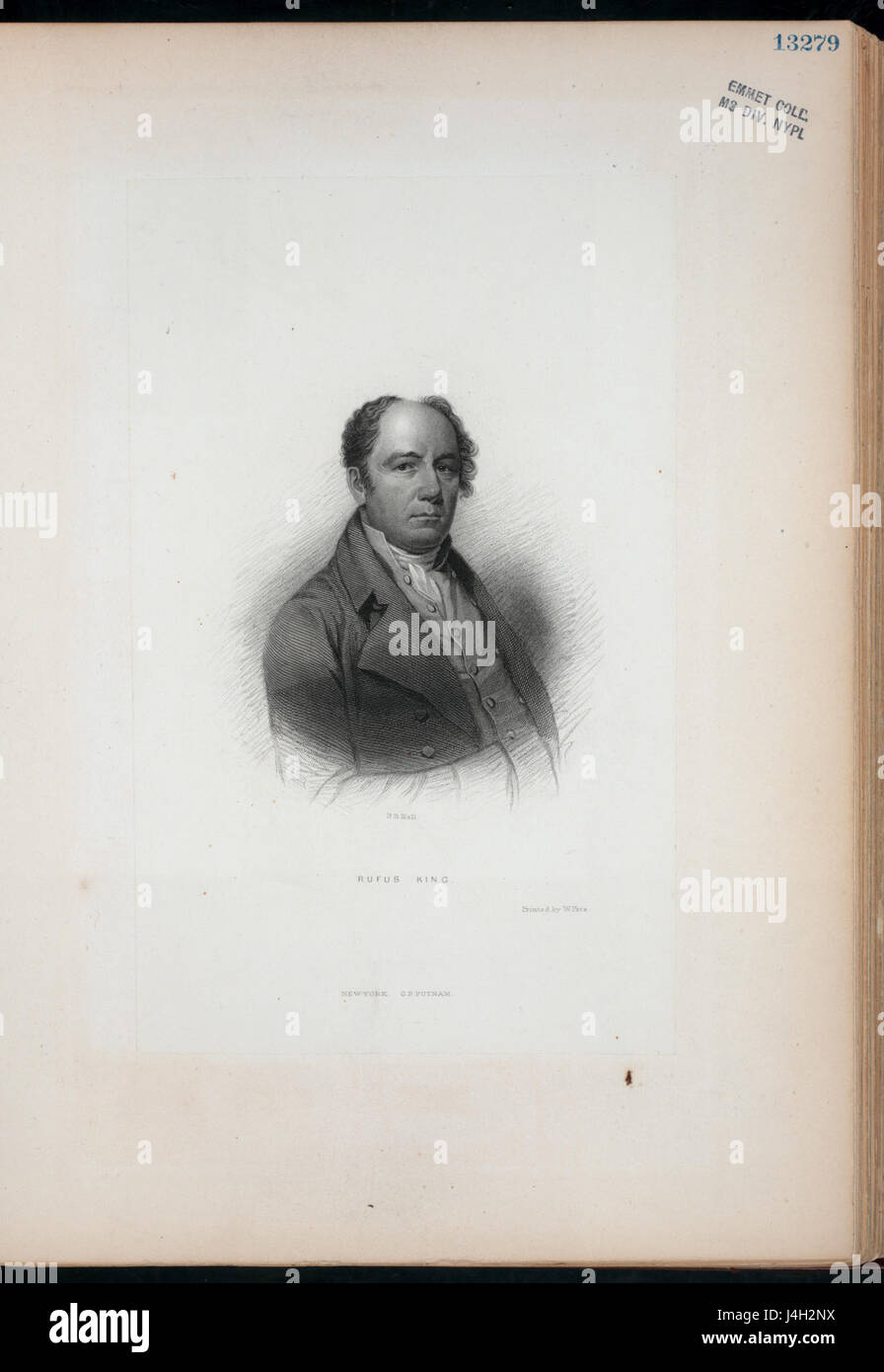 "Rufus King" è un ritratto conservato nella collezione della New York Public Library, identificato dal numero di accesso Ade 254270 EM13279. Foto Stock