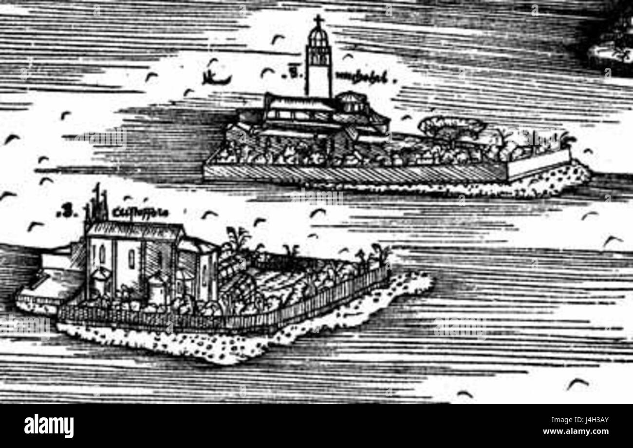 San Michele e San Cristoforo si riferisce a una chiesa storica o cappella dedicata a San Michele e San Cristoforo. Questo luogo ha un significato nella storia religiosa e architettonica, in particolare in Italia. Foto Stock