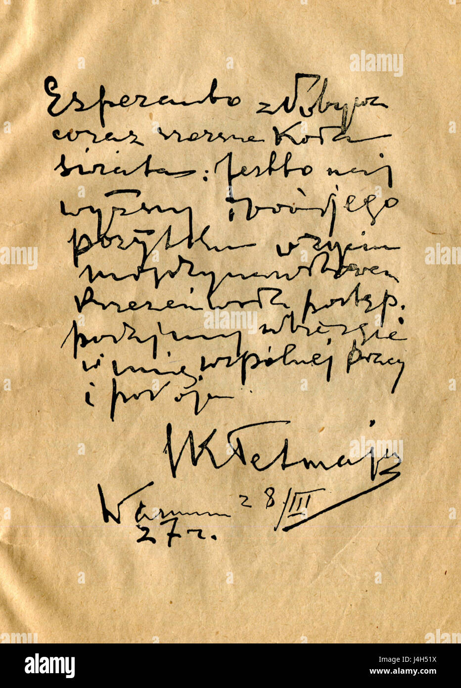 Tetmajer esperanto Foto Stock