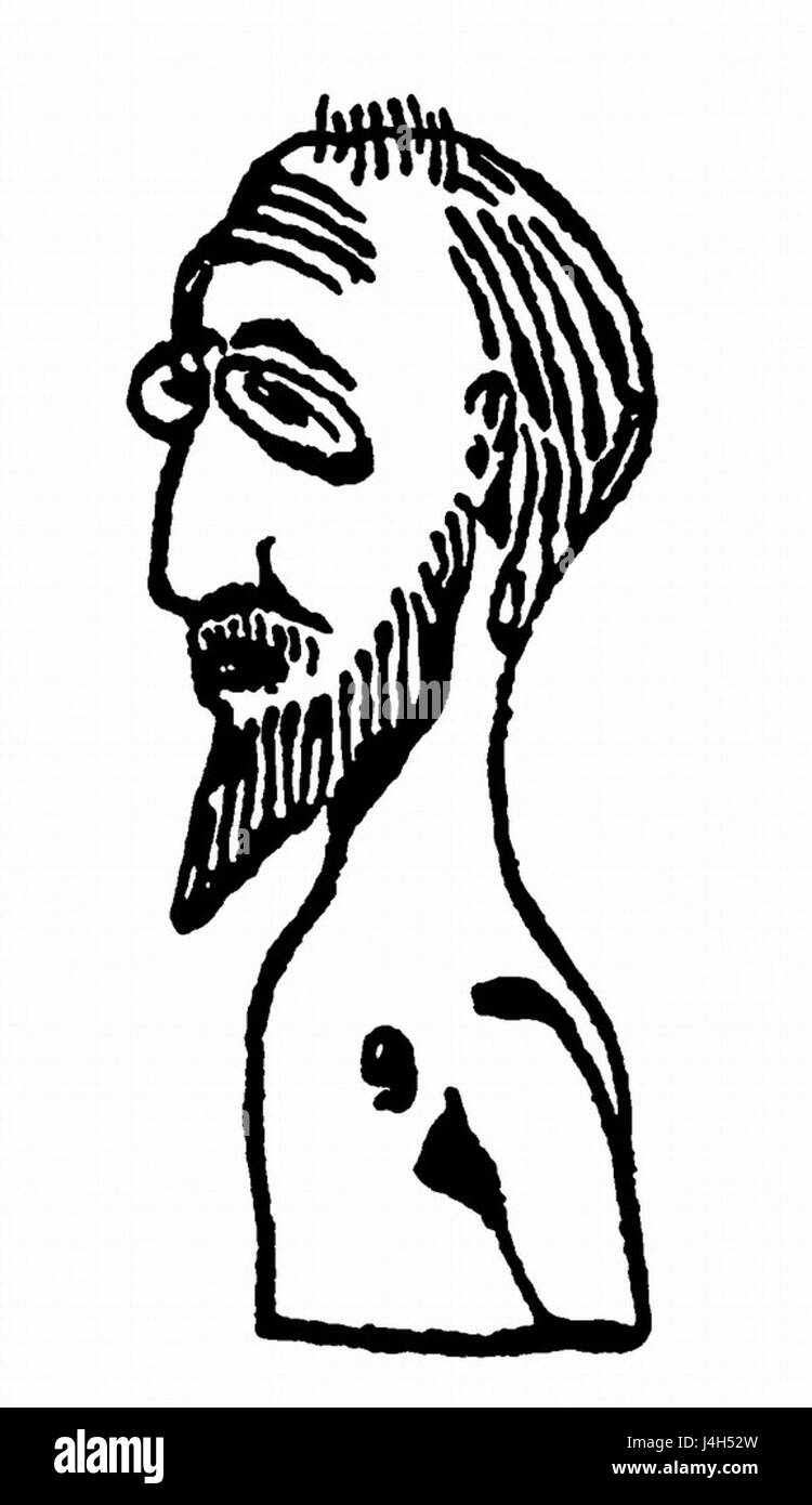 Un progetto di autoritratto del 1913 del compositore francese Erik Satie, che si riferisce probabilmente a un busto scultoreo o all'interpretazione artistica del compositore. Noto per il suo approccio unico alla musica, il ritratto di Satieâ mette in evidenza il suo legame con la scena artistica d'avanguardia della Francia dei primi anni del XX secolo. Foto Stock Un progetto di autoritratto del 1913 del compositore francese Erik Satie, che si riferisce probabilmente a un busto scultoreo o all'interpretazione artistica del compositore. Noto per il suo approccio unico alla musica, il ritratto di Satieâ mette in evidenza il suo legame con la scena artistica d'avanguardia della Francia dei primi anni del XX secolo. Foto Stock