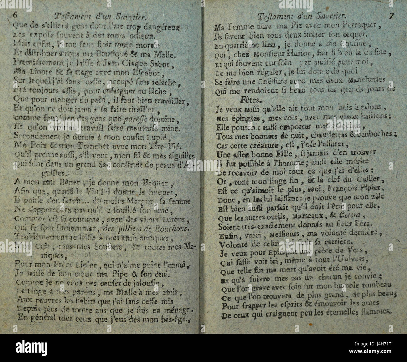 *Testament savetier* è un documento storico o un'opera letteraria, potenzialmente correlata a una volontà o a un testamento legale, datato 1028. Ulteriori chiarimenti potrebbero fornire un'idea del suo significato. Foto Stock