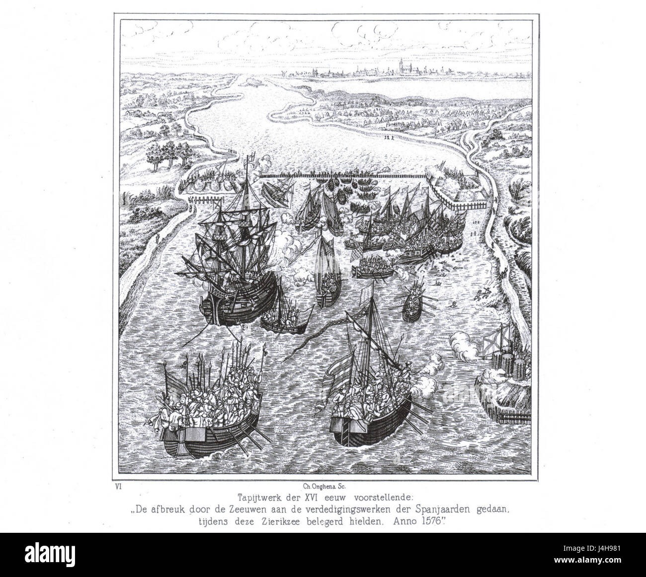 La battaglia di Zierikzee nel 1575 fu un conflitto chiave durante la guerra degli ottant'anni, concentrandosi sulla resistenza olandese alle forze spagnole. Foto Stock