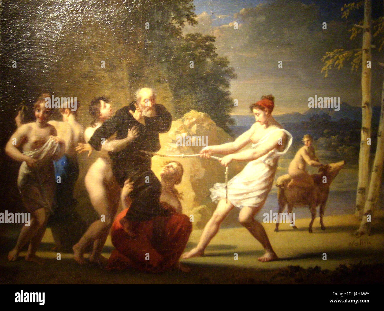 La *Tentation de Saint Antoine* di Vallin è una rappresentazione artistica francese della tentazione biblica di Sant'Antonio. Il dipinto esplora temi religiosi di tentazione, fede e lotta spirituale. Foto Stock