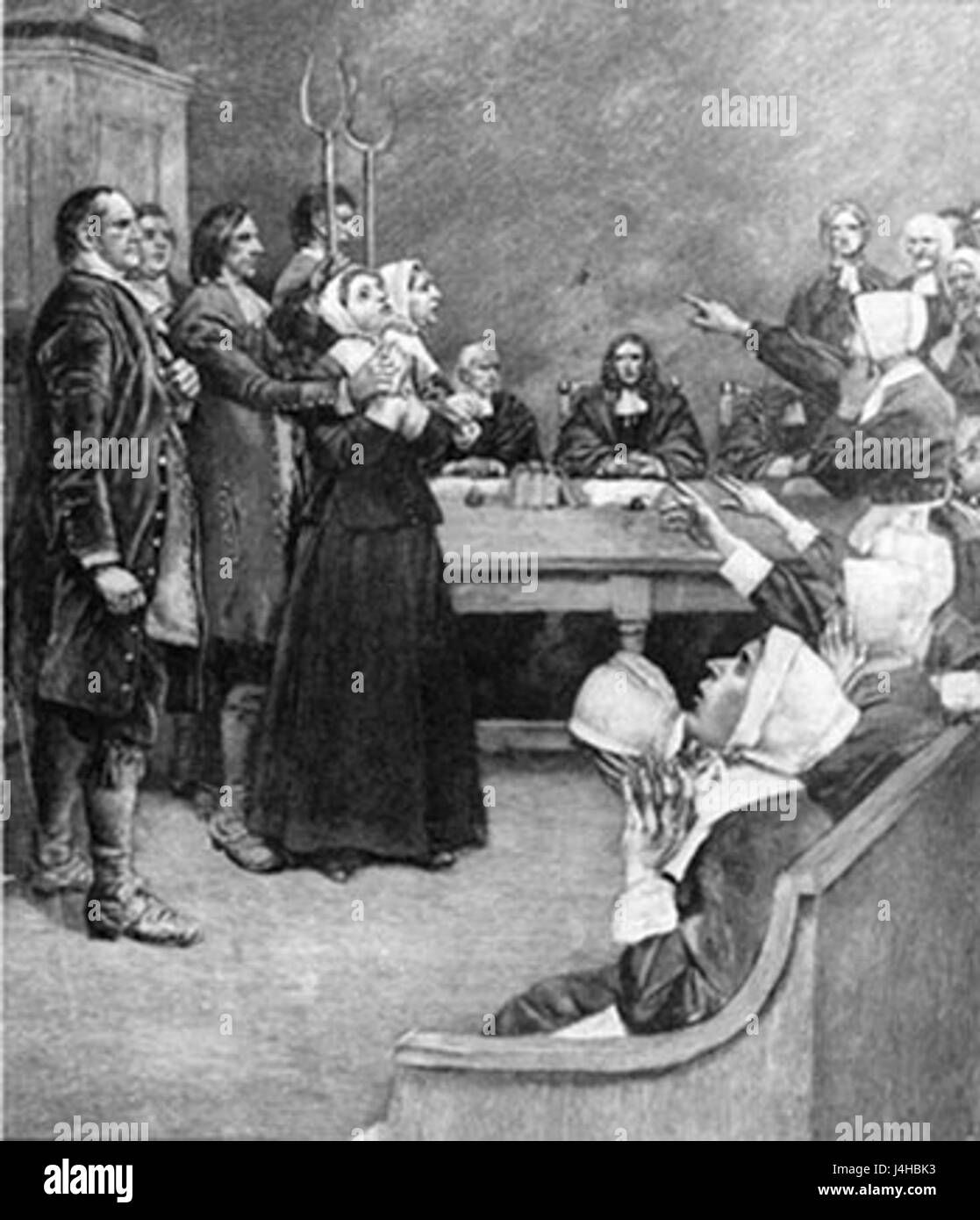 Salem strega incisione di prova Foto Stock