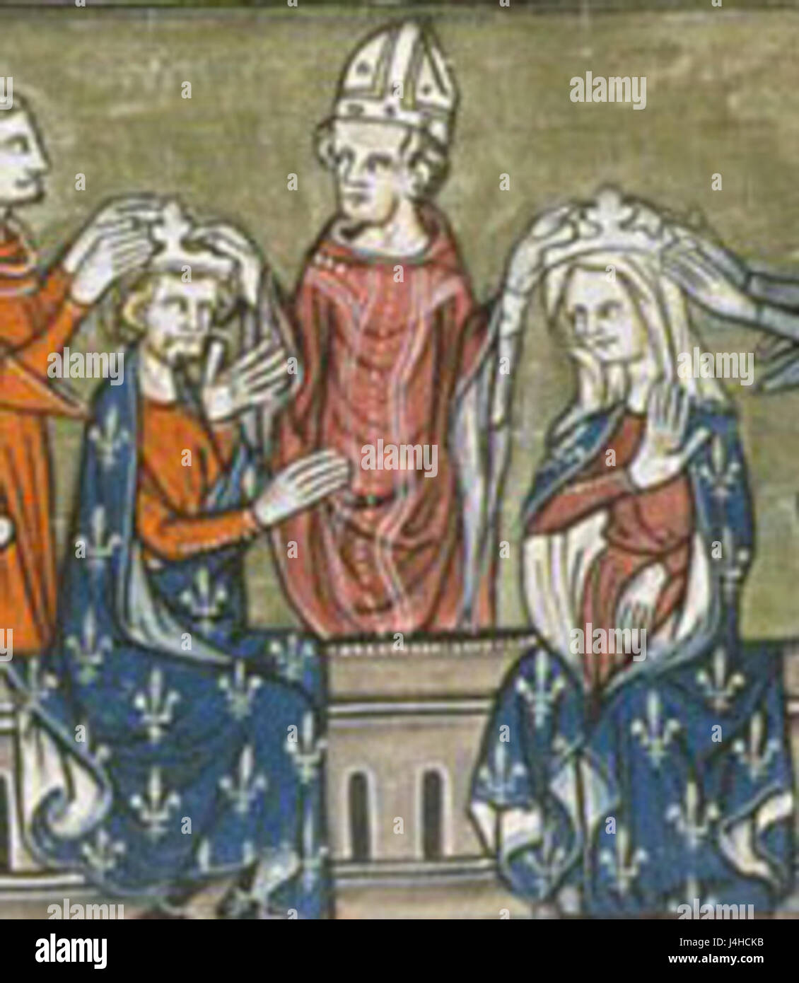 Questo pezzo, intitolato *Sacro Luigi VIII*, rappresenta un momento significativo nella storia francese. Commemora l'incoronazione di Luigi VIII, re di Francia, nel XIII secolo. Le opere d'arte catturano la solennità e la grandezza dell'evento. Foto Stock