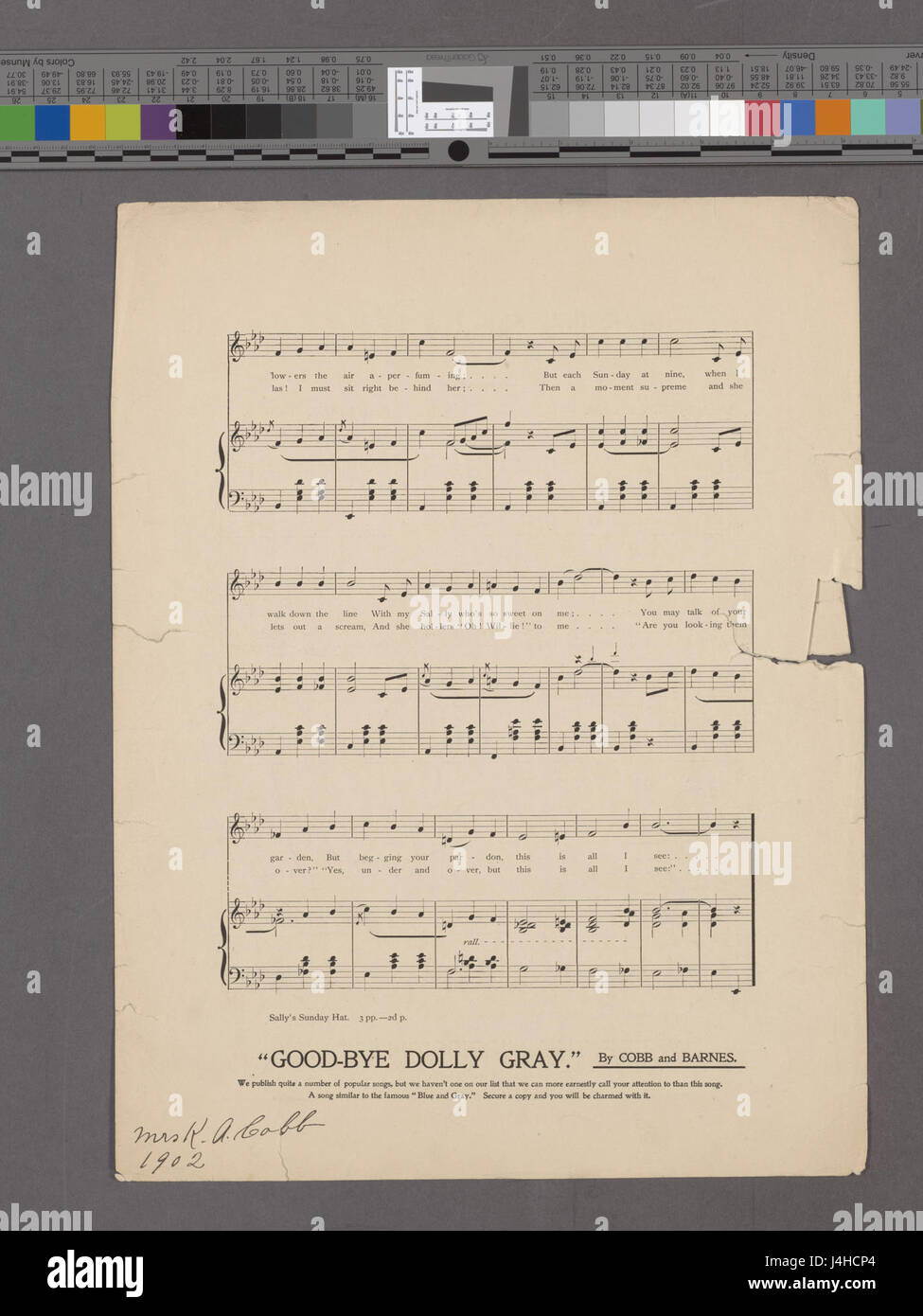 Questa immagine, intitolata "Sally's Sunday Hat", è una rappresentazione alla moda del copricapo di una donna per domenica, probabilmente un riflesso dello stile dei primi anni del XX secolo. Potrebbe far parte di una collezione più ampia tenuta da NYPL incentrata sulla storia della moda. Foto Stock