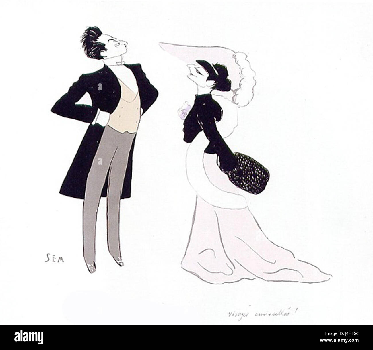 Una fotografia d'epoca dei primi anni del XX secolo con Sem Noailles, un individuo notevole nella storia francese. Questa fotografia fornisce informazioni sulla moda dell'epoca e sul significato di individualâ nel contesto culturale dell'epoca. Foto Stock