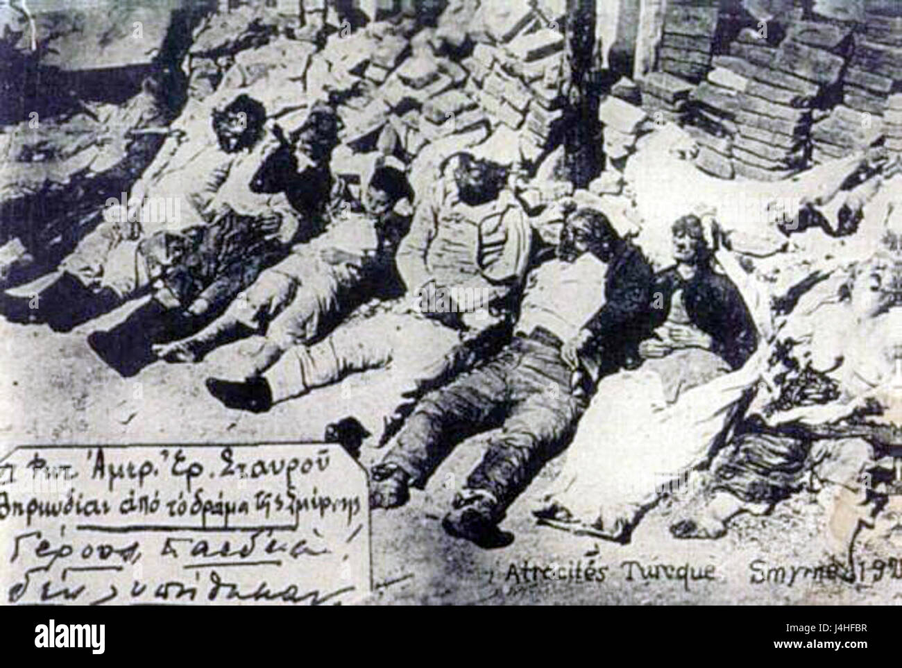 Smyrna massacro greci ha ucciso la linea Foto Stock