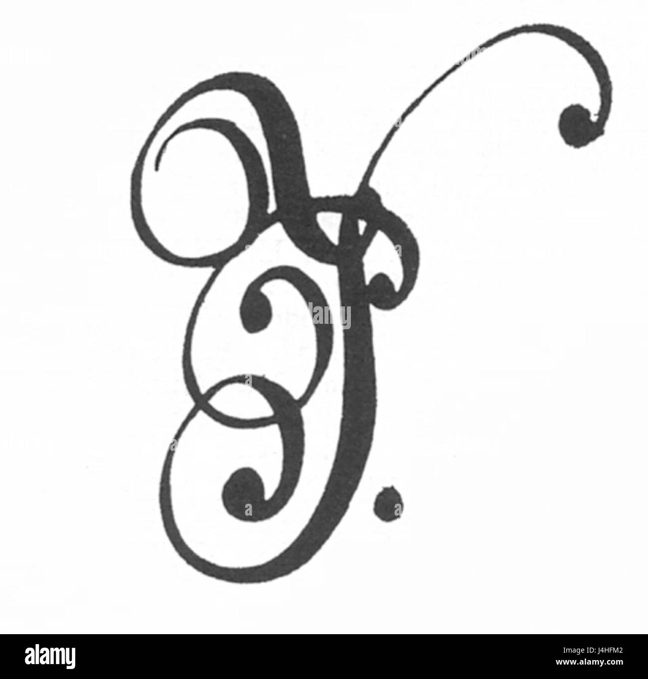 Firmato iniziali di Pedro II del Brasile Foto Stock