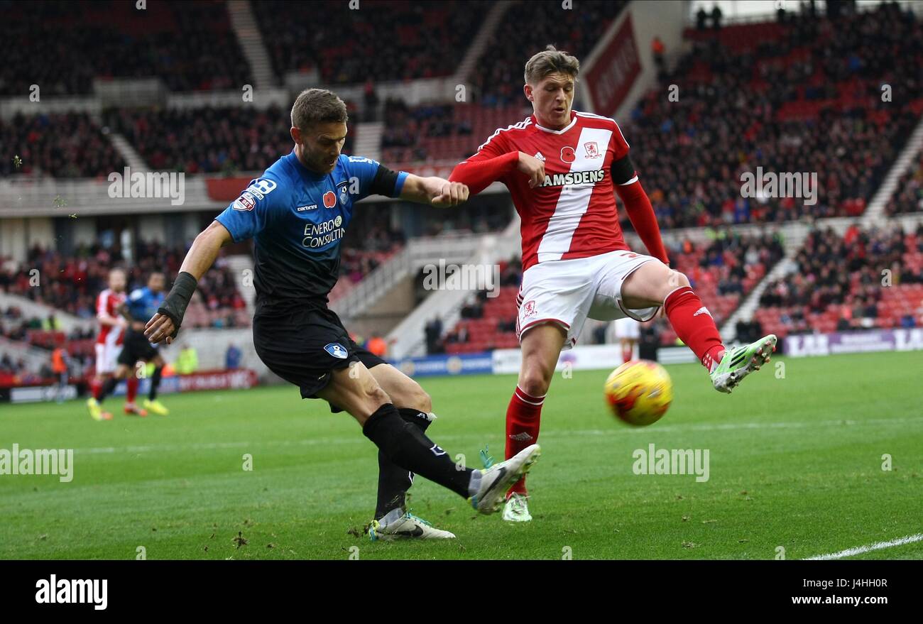 SIMON FRANCESCO & ADAM RAGGIUNGERE MIDDLESBROUGH V BOURNEMOUT AFC il Riverside Stadium MIDDLESBROUGH INGHILTERRA 08 Novembre 2014 Foto Stock