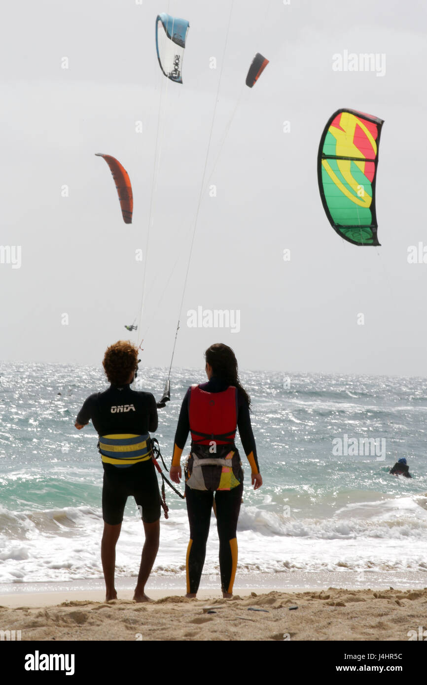 Il kite surf le lezioni Foto Stock