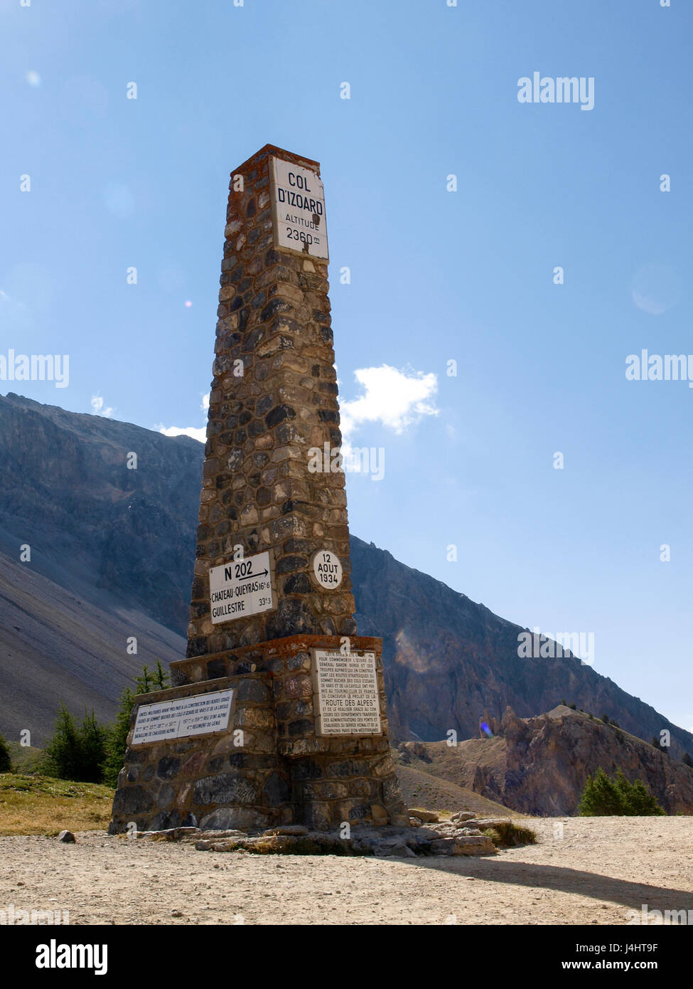 Col d'Izoard, Francia: pass road e sulle montagne circostanti Foto Stock