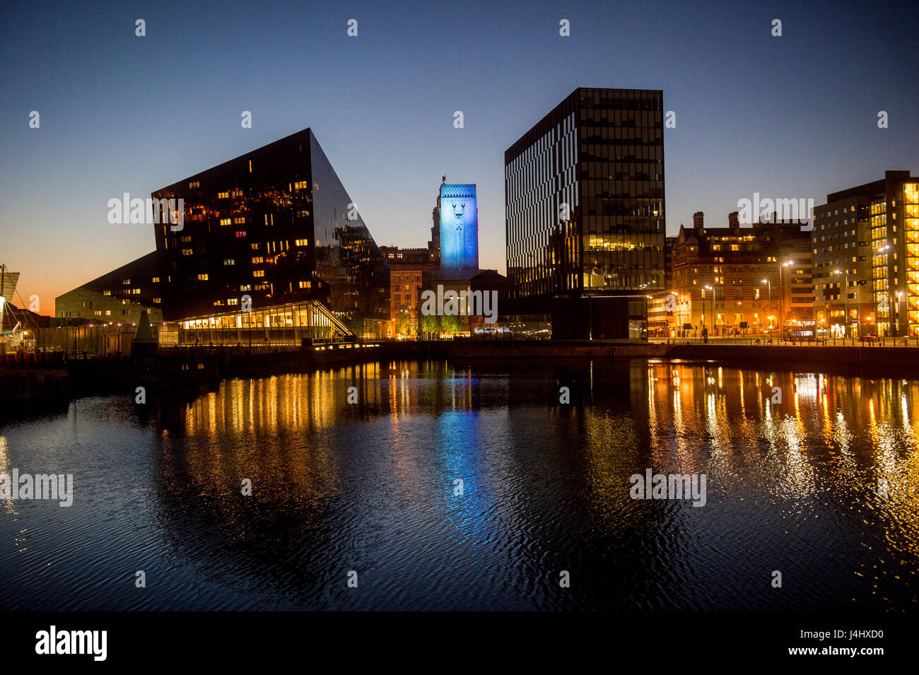 Vista del Dock Liverpool, Liverpool, Regno Unito Foto Stock