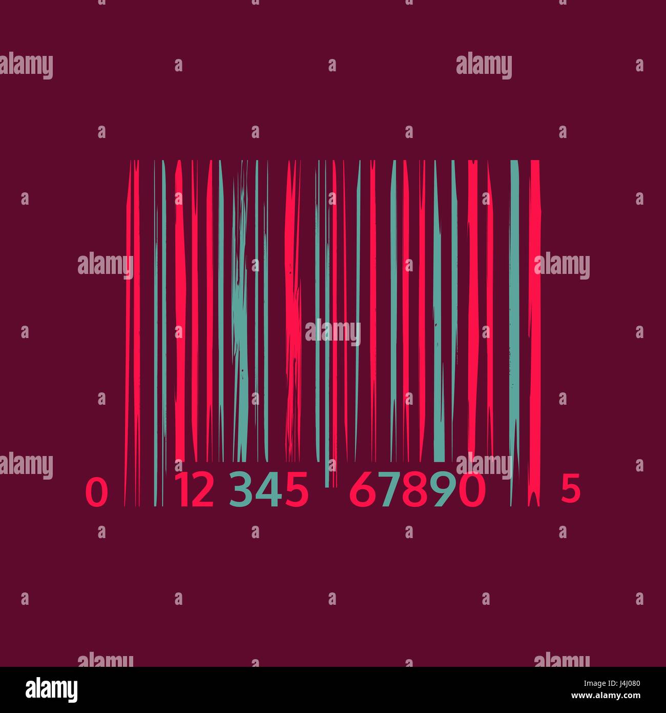 Glitch codice a barre. Illustrazione Vettoriale