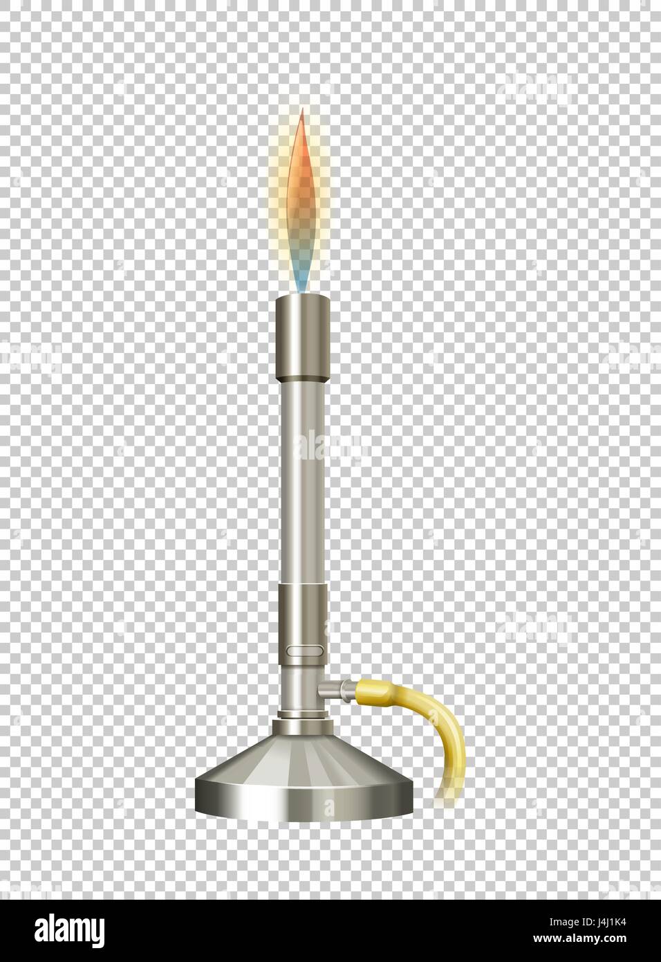 Lab bruciatore con fiamma calda illustrazione Immagine e Vettoriale - Alamy