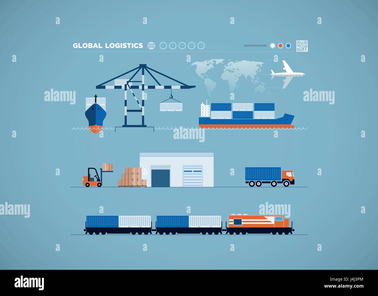 Vettore di trasporto globale concetto infographics. Illustrazione Vettoriale