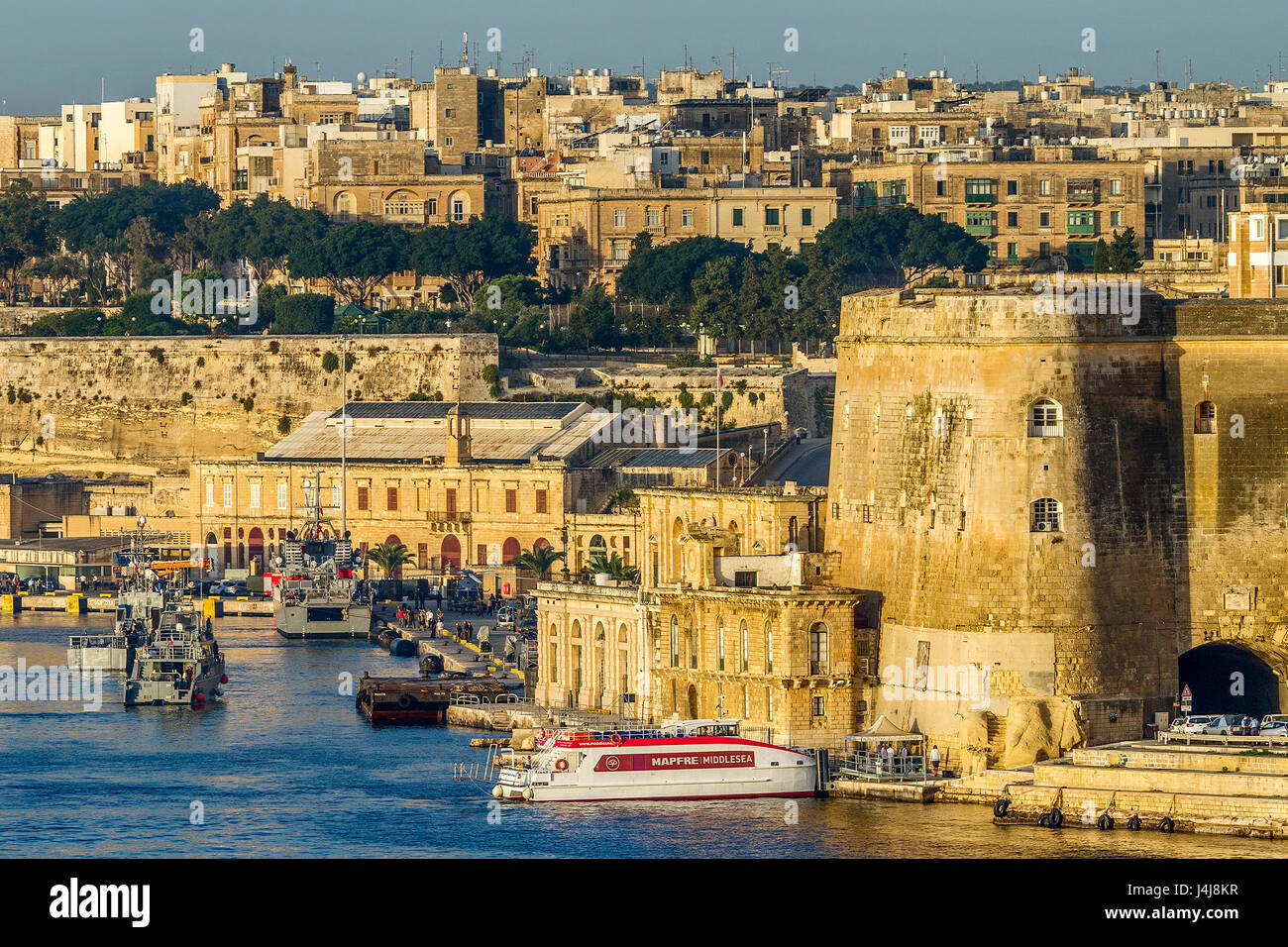Assedio difese a La Valletta, Malta Foto Stock
