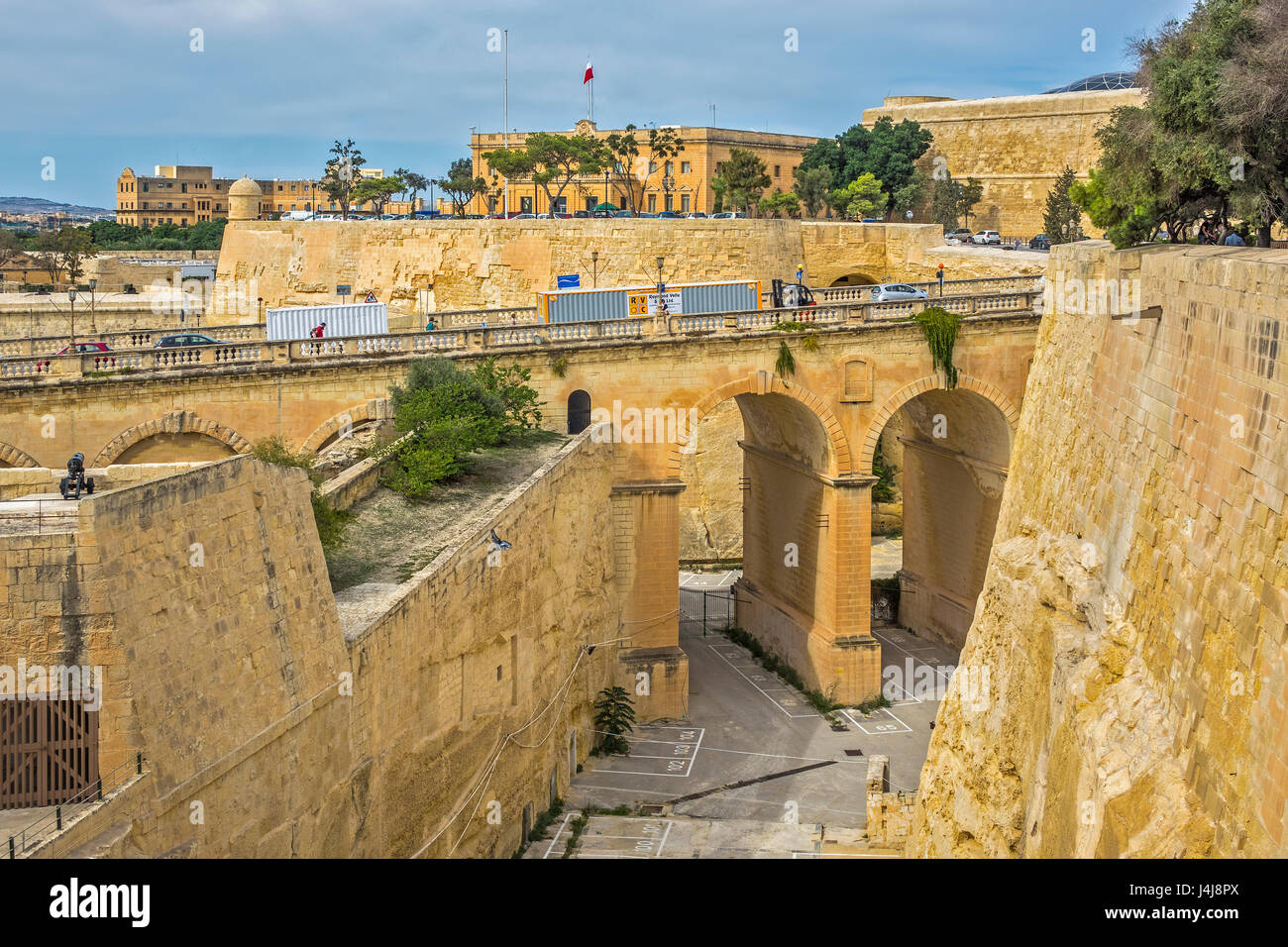 Assedio difese a La Valletta, Malta Foto Stock