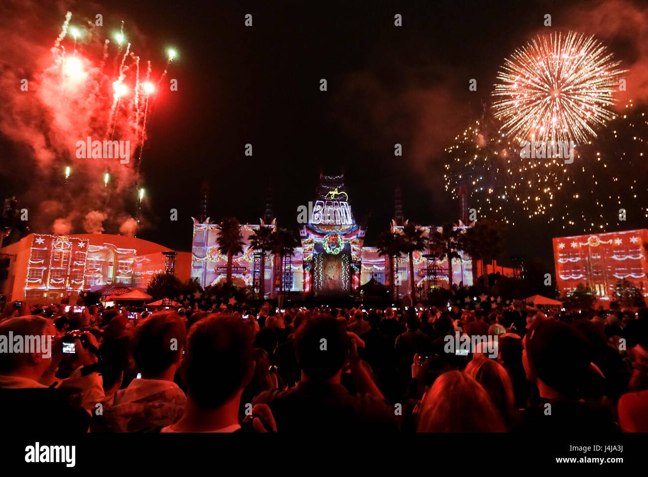 "Jingle Bell, Jignle Bam' natale di fuochi d'artificio a Disney Studios Hollywood Orlando Foto Stock