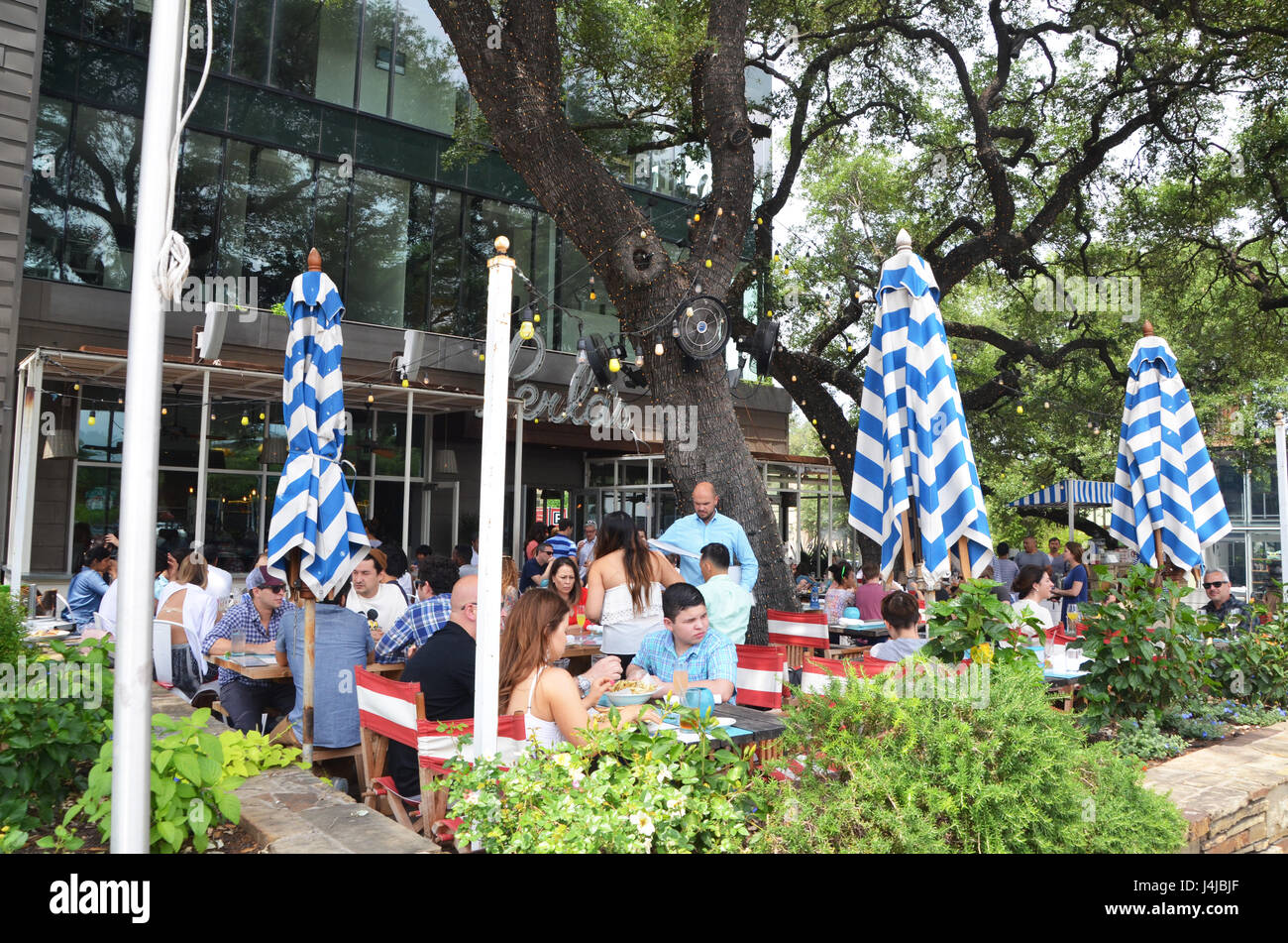 Diners a perlas ristorante di Austin in Texas Foto Stock