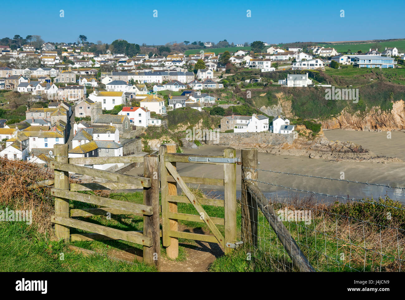 Il villaggio costiero di gorran haven in Cornovaglia, Inghilterra, Regno Unito Foto Stock