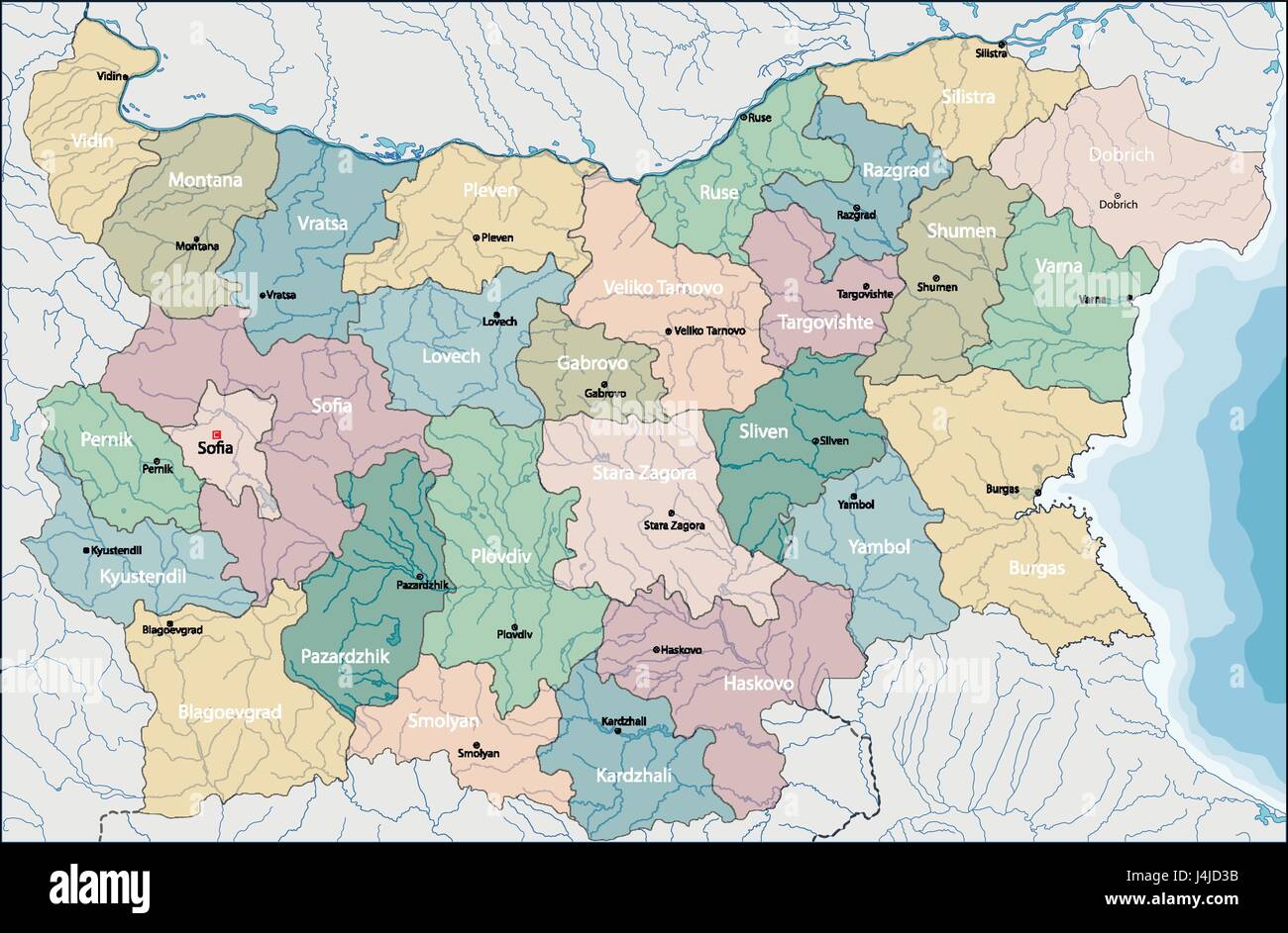 Mappa di Bulgaria Illustrazione Vettoriale