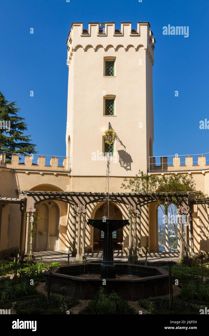 Cantiere al Castello di Stolzenfels - Koblenz, Renania-Palatinato, Rheinland Pfalz, Germania, Europa UE Foto Stock