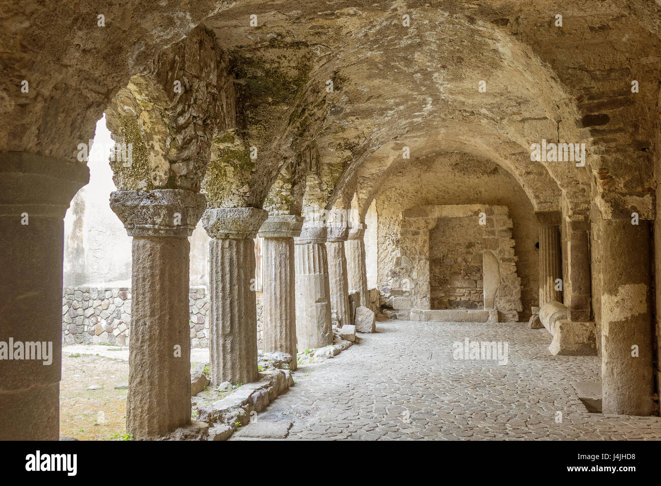 L'Italia, Isole Eolie o Lipari, Cattedrale chiostri Foto Stock