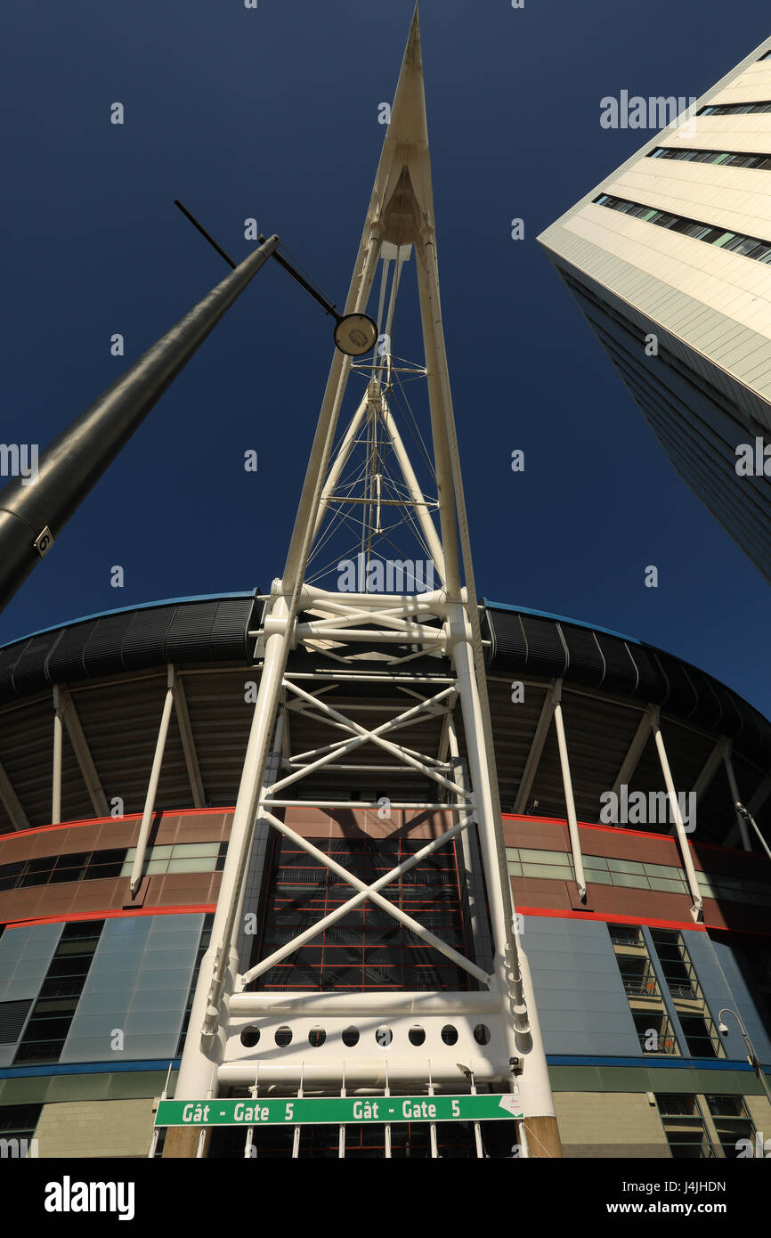 Principato Stadium, formalmente al Millennium Stadium di Cardiff, Galles, UK. Casa del Rugby gallese e il luogo per la finale di Champions League 2017. Foto Stock