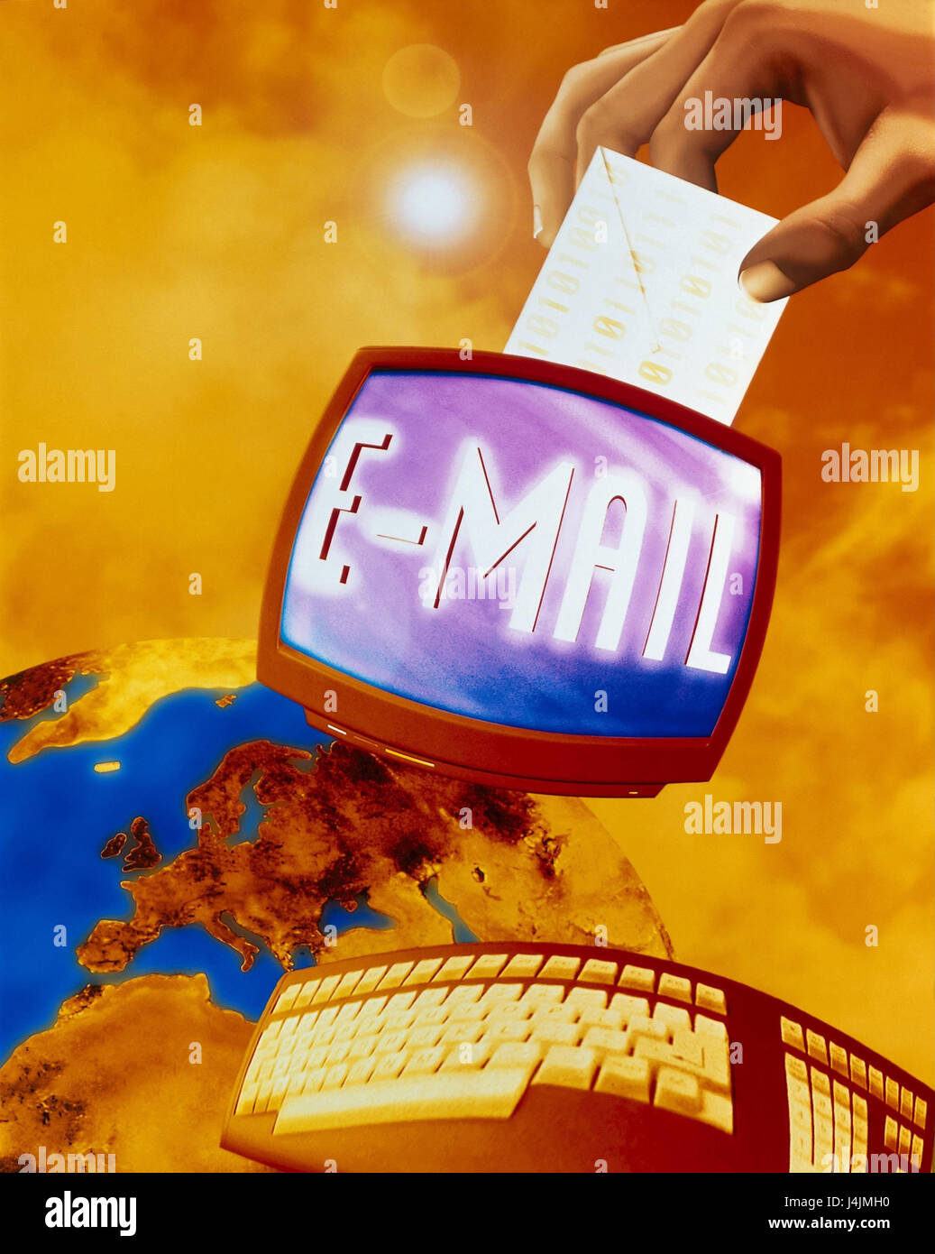Icona, Internet, e-mail, connessione, comunicazione, in tutto il mondo non esclusivamente!!! Rete di dati, connessione dati in tutto il mondo, posta elettronica, messaggi elettronici, inviare, trasmettere interlinking, computer world wide armatura, www notifica, comunicare, Lettera, messaggio, in tutto il mondo Foto Stock