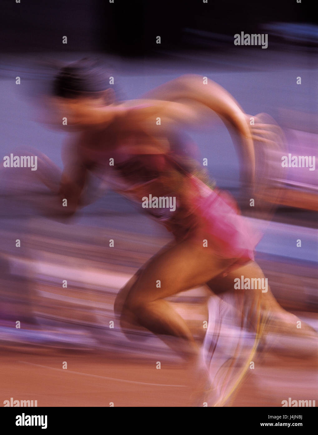 Atletica leggera, runner blur sport, sport professionale, evento, atleta, atleta, sprinter, eseguire, sprint, movimento motion blur, offuscata Foto Stock