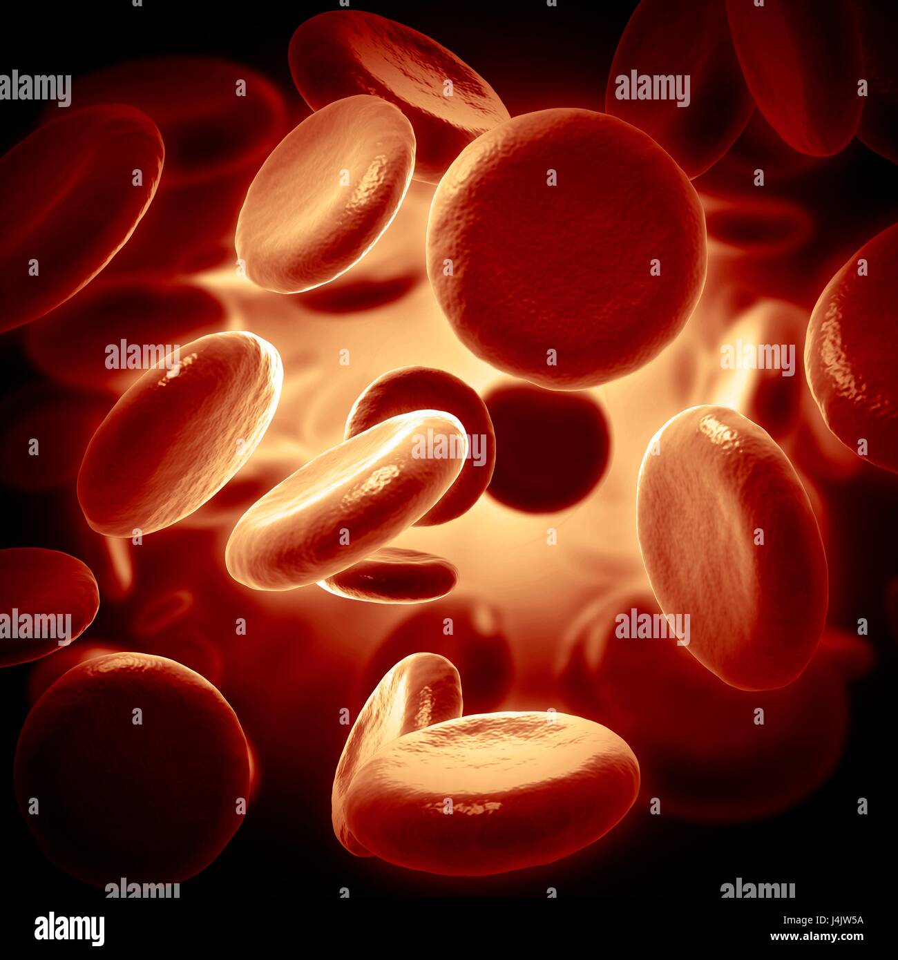 Illustrazione di cellule rosse del sangue. Foto Stock