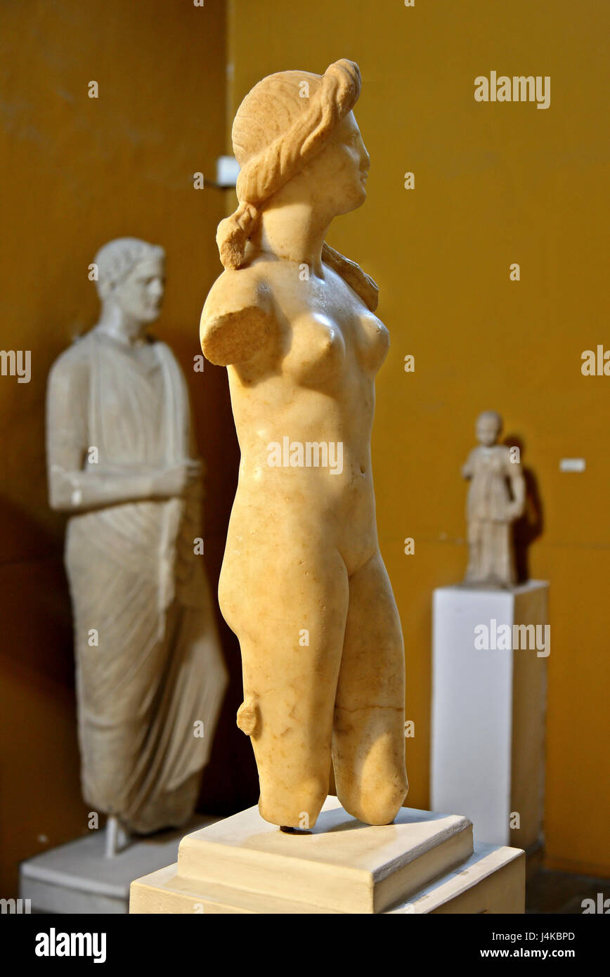 Statua di marmo di Afrodite (Venere) da Soloi, nella Cipro (archeologico museo) in Nicosia (Lefkosia) Foto Stock