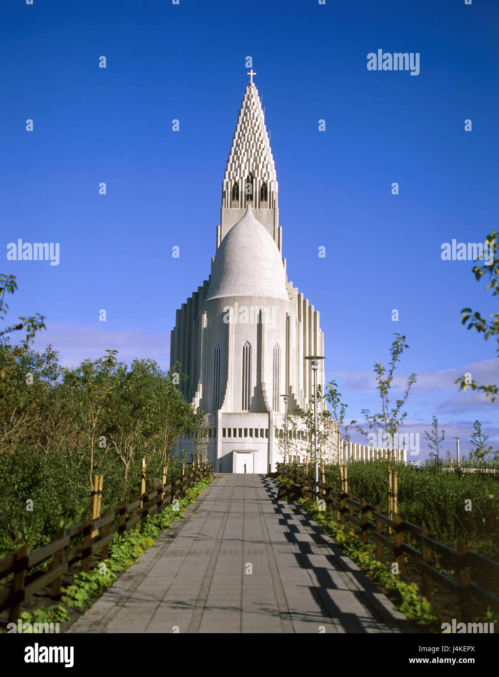 L'Islanda, Reykjavik, Hallgrimskirkja, parco Europa, isola, Islanda, capitale, Hallgrimskirche, chiesa, struttura, architettura, stato architetto Gudhjón Samúelsson, nel 1945 - nel 1986, 73 m, stile architettonico, landmark, luogo di interesse, cultura, fuori, estate Foto Stock