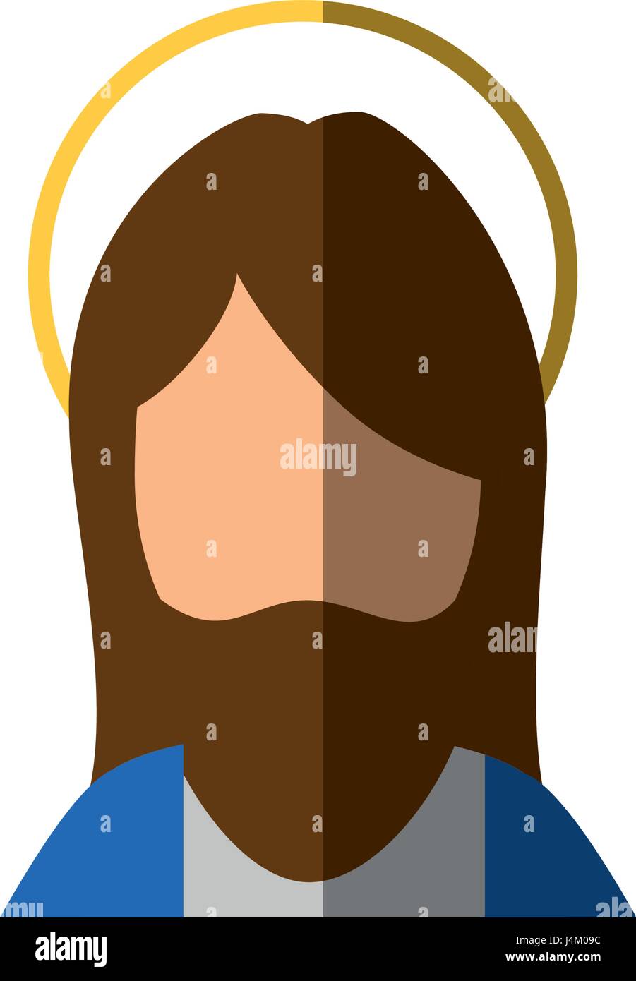 Faccia Jesuschrist cartoon Illustrazione Vettoriale