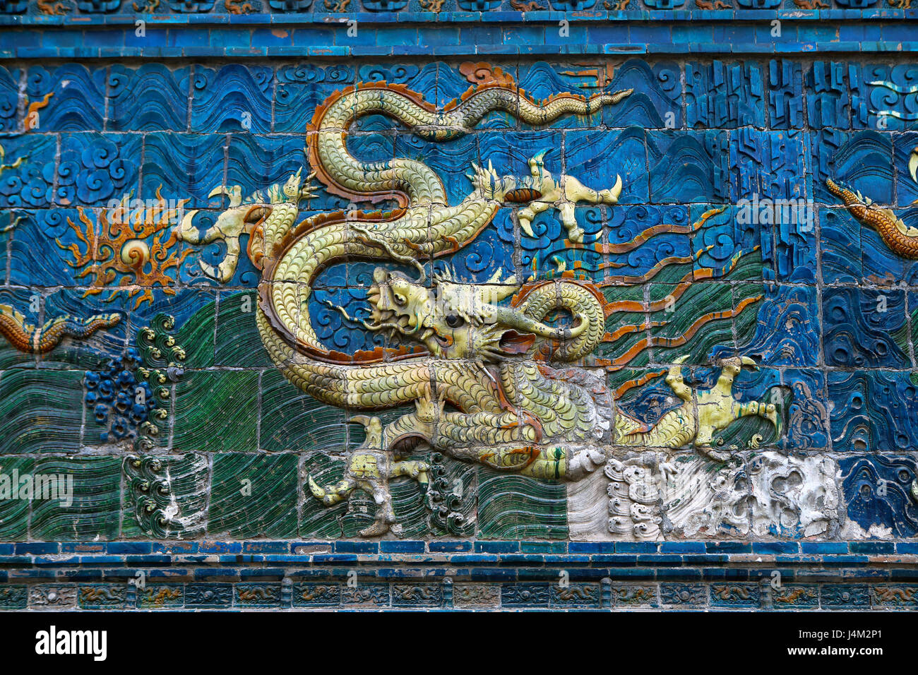 Nine-Dragon parete (1392), di Datong, Shanxi, Cina Foto Stock