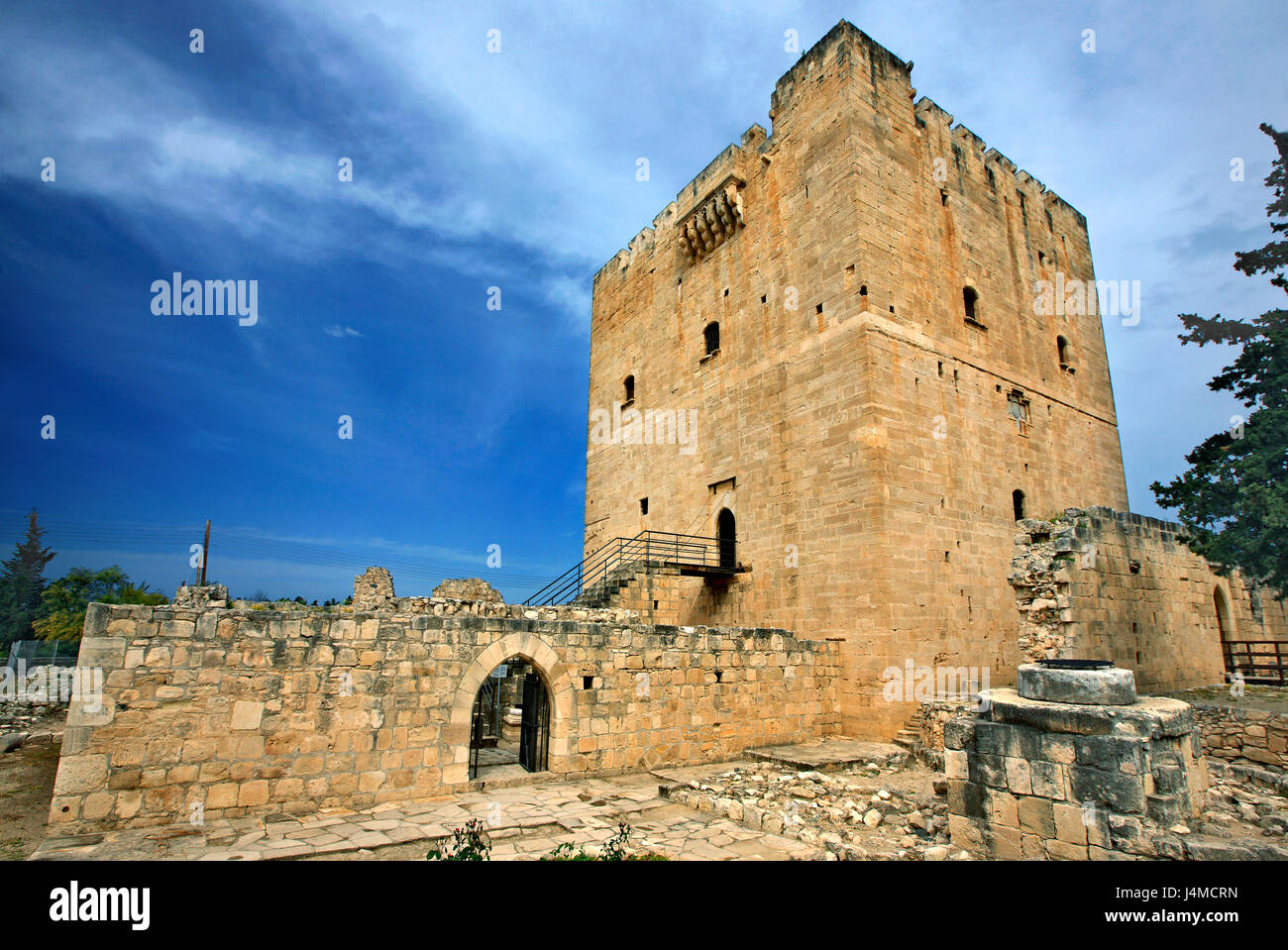 Il Castello di Kolossi, un ex roccaforte dei crociati a sud-ovest di bordo del villaggio di kolossi, Limassol District, isola di Cipro. Foto Stock