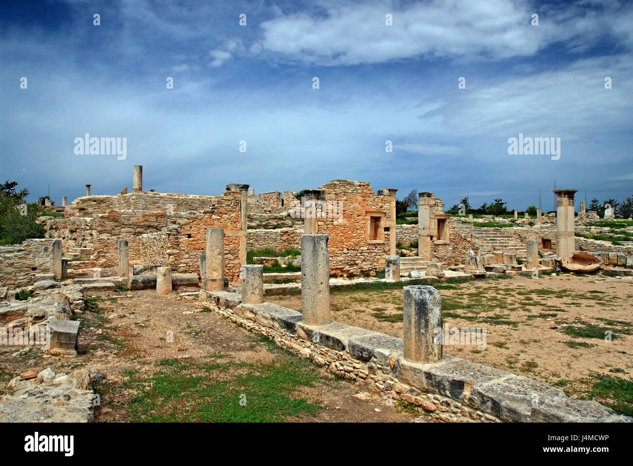 Il Palaestra ('Sports arena'), nel Santuario di Apollo Hylates vicino alla antica Kourion, distretto di Lemessos (Limassol), Cipro. Foto Stock