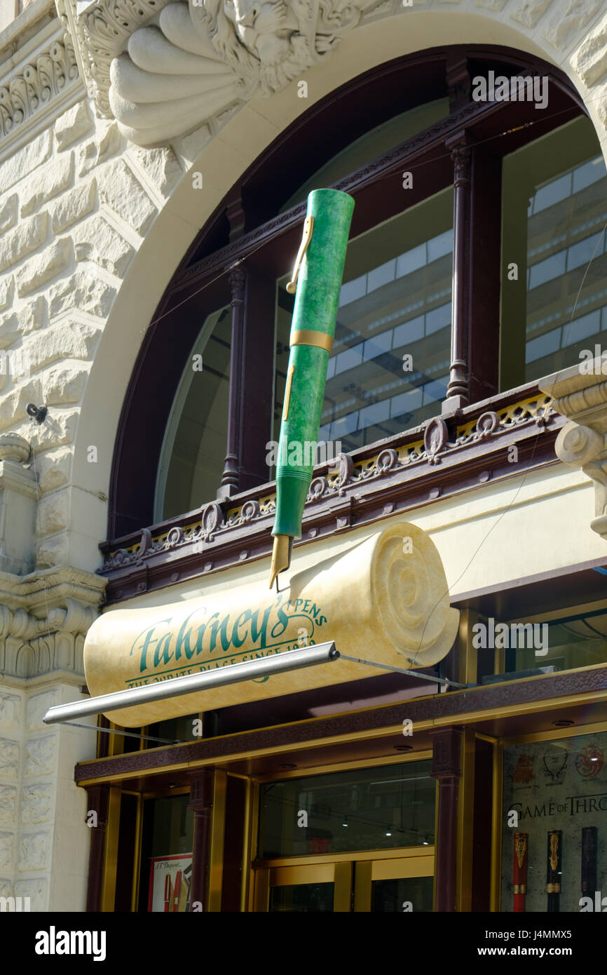 Fahrney penne del negozio, 1317 F SAN NW, centro di Washington, DC, Stati Uniti d'America Foto Stock