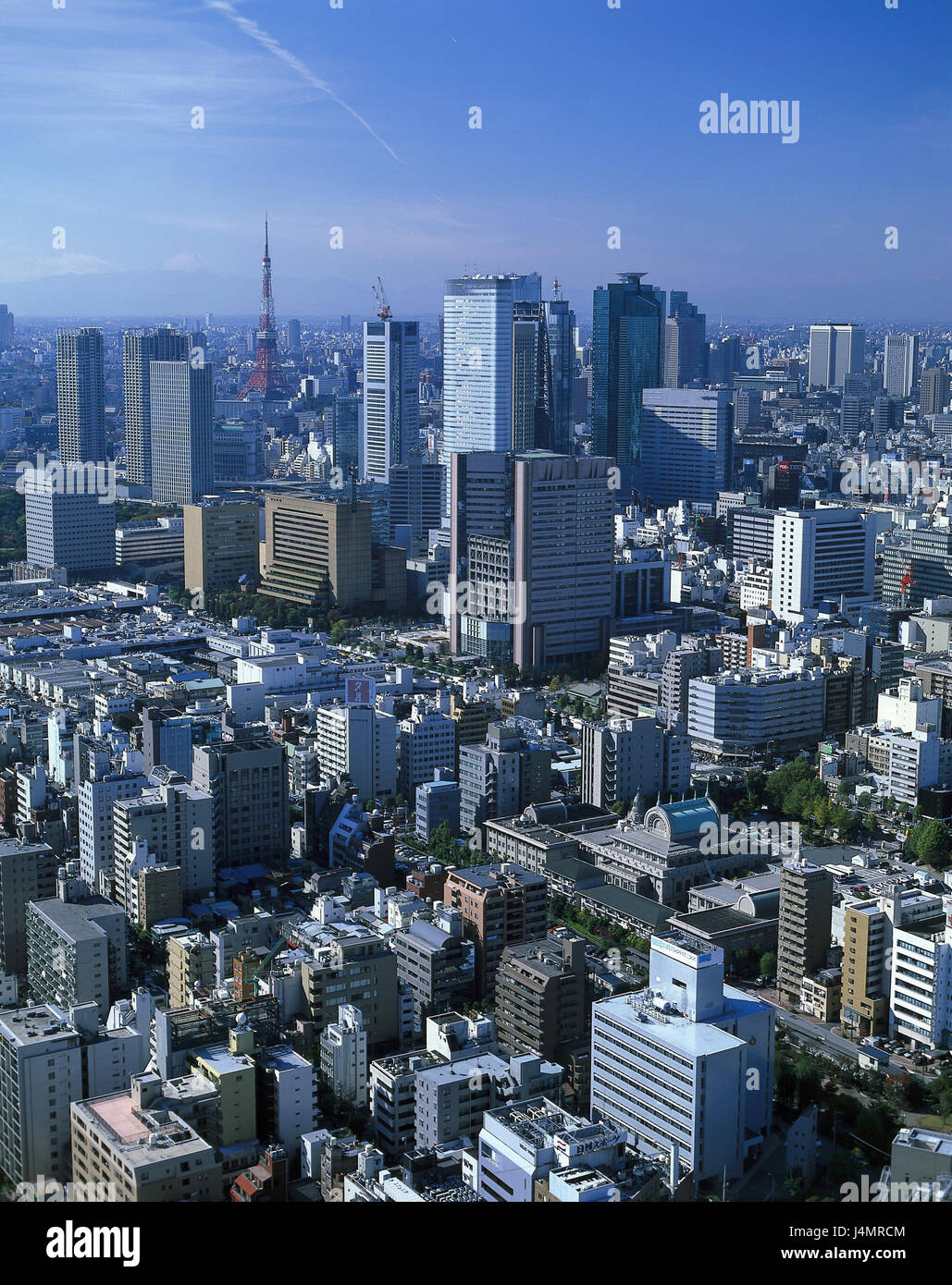 Giappone, Tokyo, Shimbashi quartiere, città panoramica Asia, Honshu, Tokyo, paese, città, parte della città di case, grattacieli, alta sorge, panoramica Foto Stock