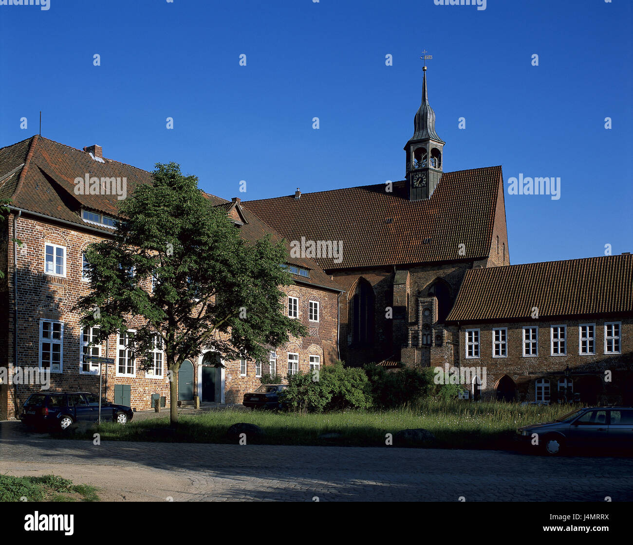 Germania, Lüneburger moor, Luneburg, chiostro di Lüne, minster Europa, Bassa Sassonia, edificio Cloister, edificio, struttura, edificio di mattoni, edificio di mattoni, stile architettonico, architettura e cultura, fede, religione, donne evangeliche penna, luogo di interesse, estate, vacanze percorso dell'alp Mar Baltico Foto Stock