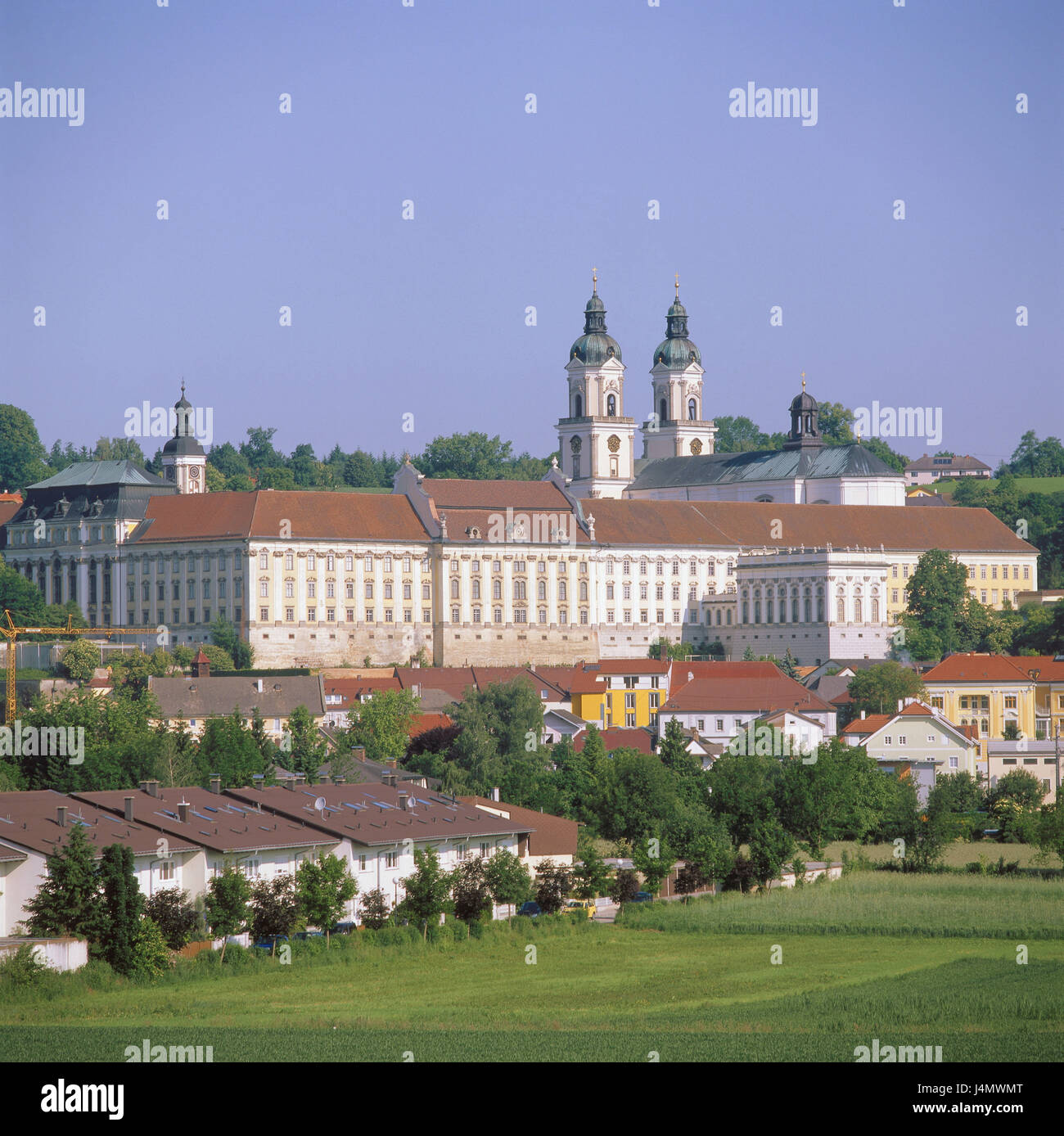 Austria, Austria Superiore, San Floriano Agostiniana di Canon Europa della penna, luogo di interesse, la cultura, il chiostro chiostro attachment, architettura, struttura, edificio agostiniano canon della penna, stile architettonico, barocco, costruzione barocca, vista città Foto Stock