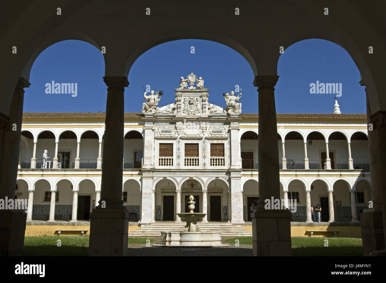 Università, corte, Evora, Alentejo, Portogallo, Foto Stock