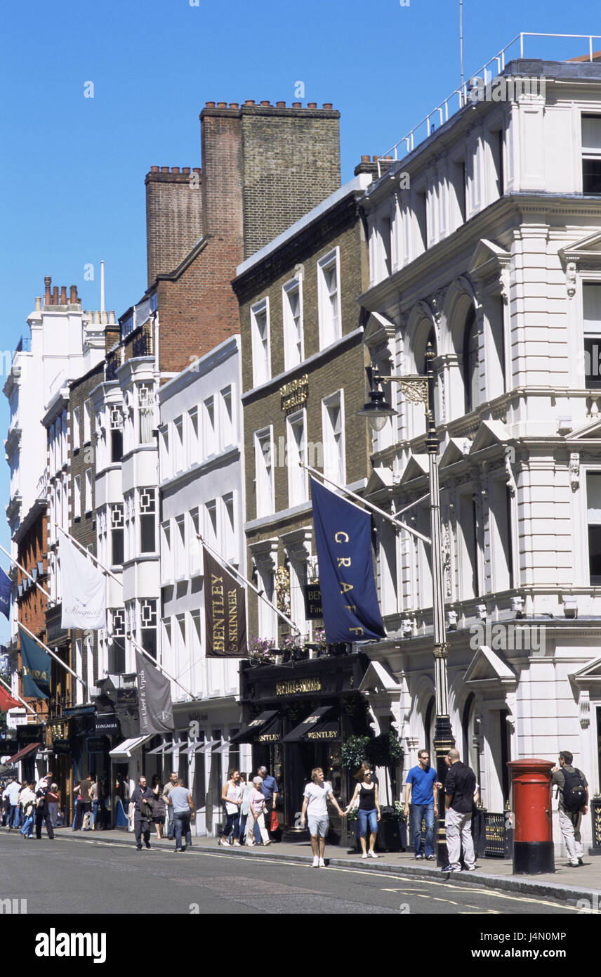 Gran Bretagna, Inghilterra, Londra, Bond Street, passanti, città capitale, strada dello shopping, terrazza, negozi, persone, turisti, acquisto di passeggiate, passeggiate nel centro storico, destinazione, turismo, Foto Stock