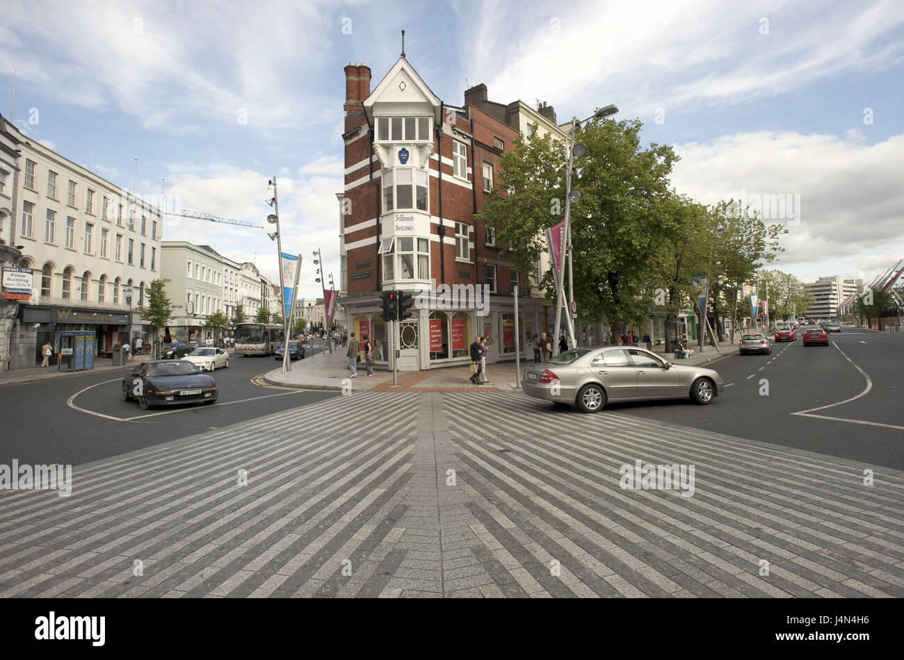 Irlanda, Munster, Cork County, sughero, St. Patrick's Street, strada, traffico, Foto Stock