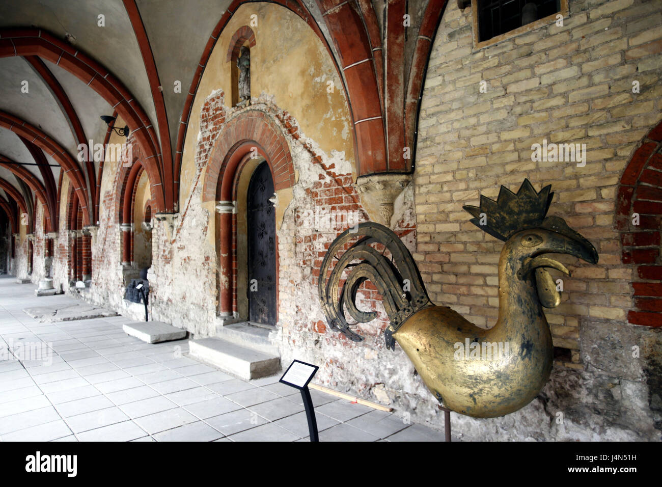 La Lettonia, Riga, Città Vecchia, cattedrale, arcade a piedi, segnavento, Foto Stock