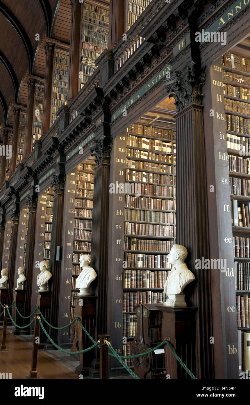 In Irlanda, il Leinster, Dublino Trinity College, vecchia libreria, Foto Stock