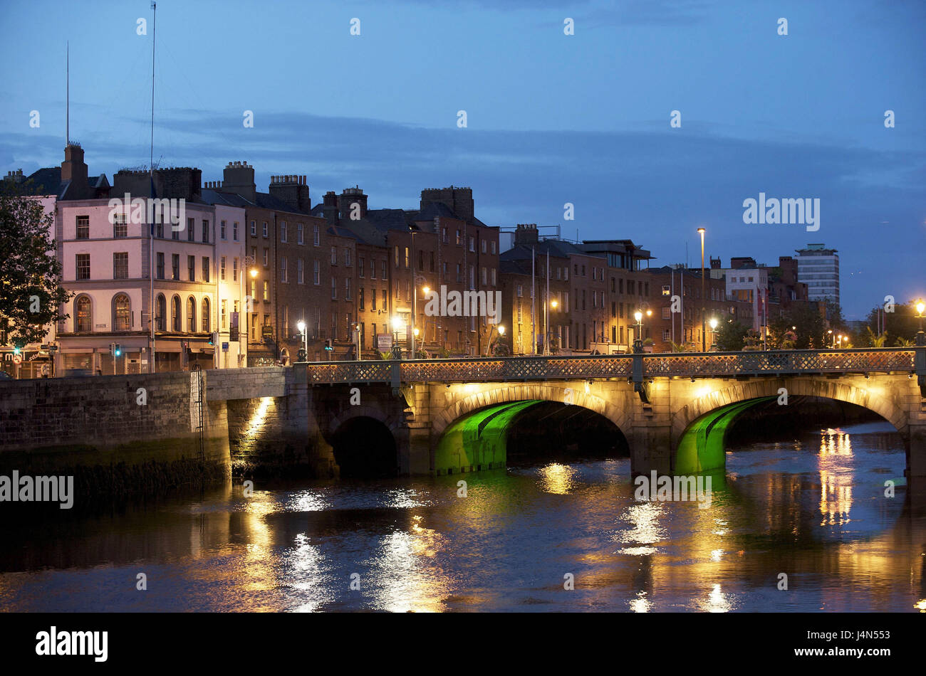 In Irlanda, il Leinster, Dublino Fiume Liffey, Grattan Bridge, Foto Stock